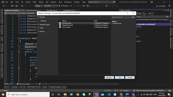 Onion Architecture in Asp.net Core 6 Web API